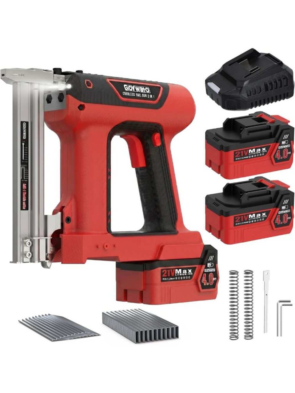 21V Cordless Electric Stapler & Brad Nailer - 2-in-1 Portable Tool for DIY